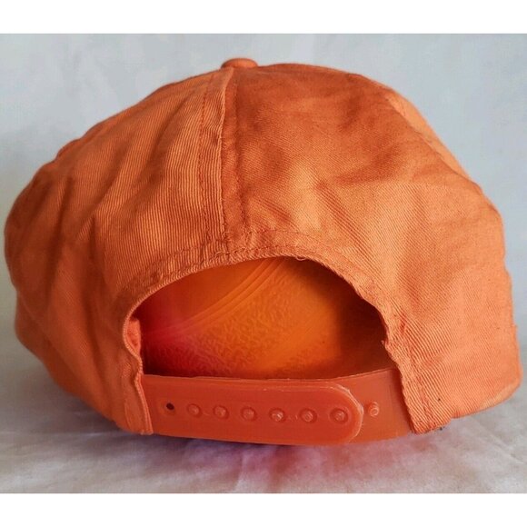 Vtg Saturday Night Fever Disco Hat Travolta Snapback Brow Flap Orange 70s USA - Picture 5 of 11